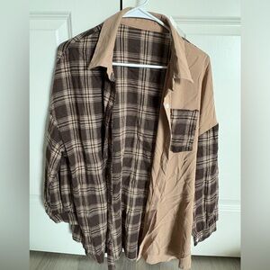 Plaid Brown and Tan Men's Jacket
